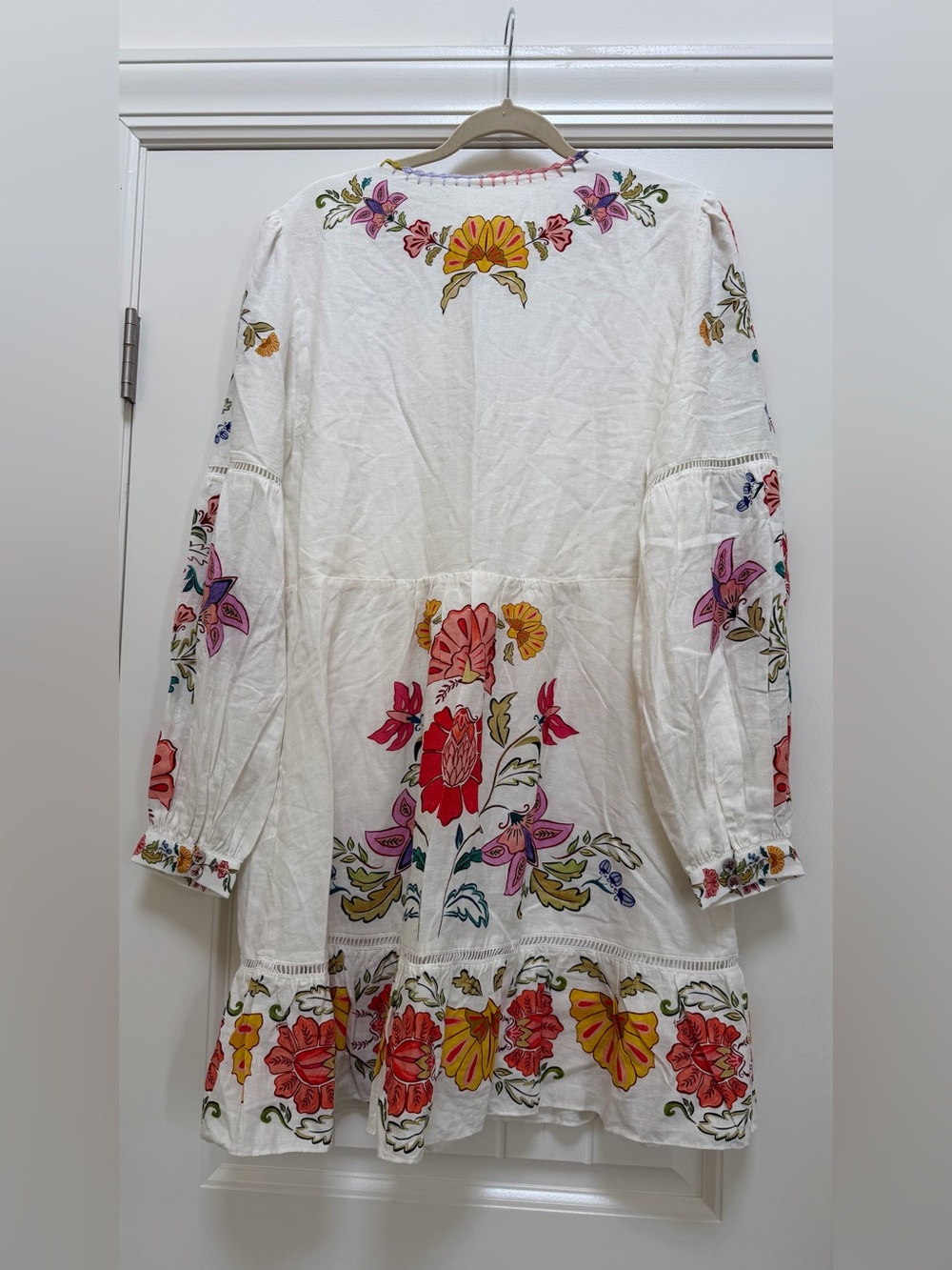 FARM Rio Floral Insects Mini Dress, Linen, Size Large - Picture 10 of 13